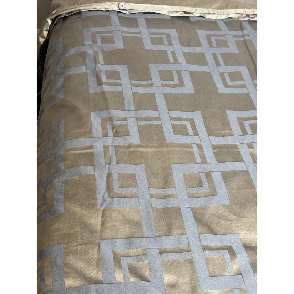 Geometric Greek Key Cut Brown Duvet Cover Queen‎ 88